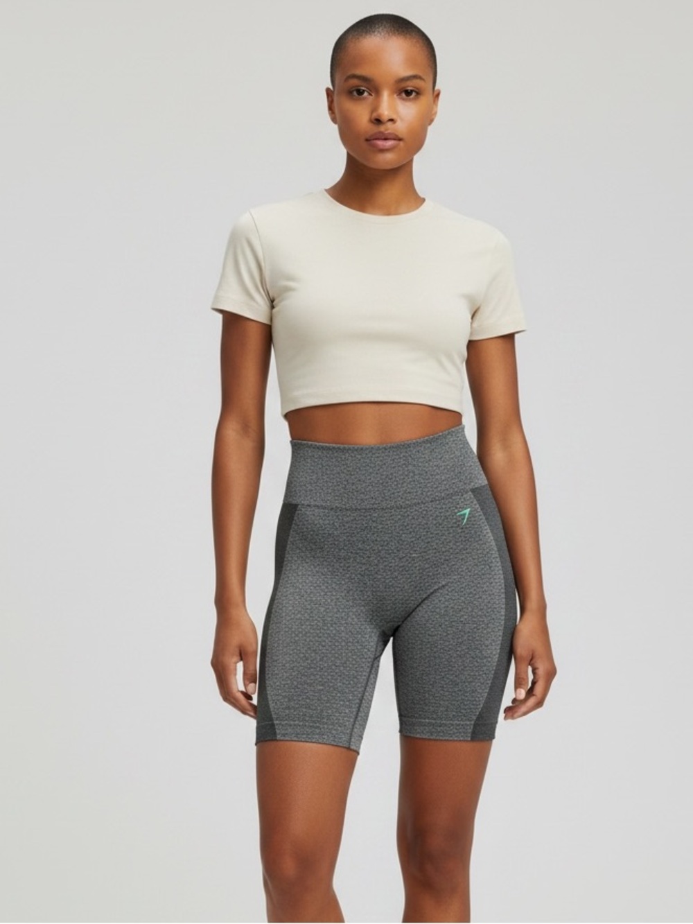 Gymshark Flex High Waisted Cycling Shorts Green Marl Estimated Small AAA0181